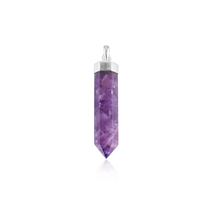 Beautiful <b>Solid</b> 925 Sterling <b>Silver</b> Amethyst Pencil Pendant Fine Jewelry Pendants & Charms Wholesaler - Product Image 1