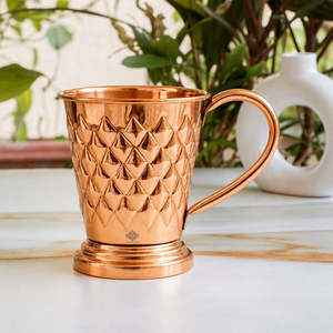 Vaso de Cobre de Calidad Superior con Asa Dorada, Taza Recta Moderna, Vajilla Metálica para Fiestas - Product Image 5