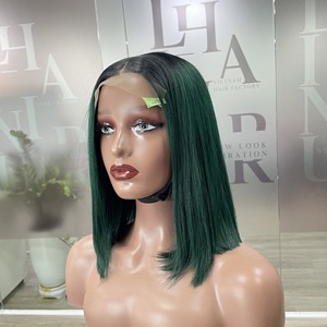 Bob peluca oscuro Ombre verde vietnamita precio humano fábrica extensiones de cabello Natural hueso recto - Product Image 3