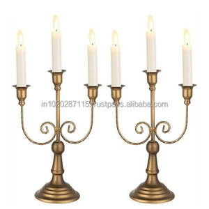 Candelabros de metal con acabado dorado para Decoración de mesa de vacaciones y tema de Evento de celebración de iluminación de velas festivas - Product Image 5