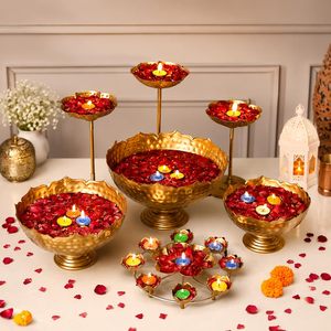 Decoración para bodas, regalo de inauguración de casa, decoración para pooja, cuenco de flores flotantes, cuenco de agua de hierro, cuenco de servir de hierro, decorativo. - Product Image 1