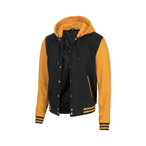 Chaqueta Universitaria de Cuero de Primera Calidad, Cómoda Chaqueta de Béisbol Universitaria de Satén, Impermeable, Estilo Invernal con Forro de Piel, Venta al Por Mayor - Product Image 5