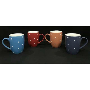 Classic Polka Swirl Ceramic Indian Made Milk <b>Mug</b> <b>Set</b> - Product Image 2