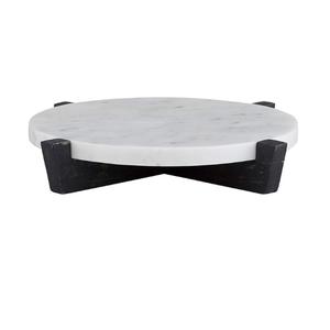 Support à Desserts Rond en Marbre Blanc Élégant pour Célébrations, Mariages, Fêtes - Product Image 5