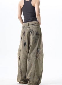 High Quality Solid Winter Loose Wide-Leg Denim Pants Women Casual Snow Wash Mid Waist Ripped Quick Dry Cotton - Product Image 6