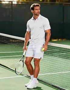 Men's Short Sleeve 100% Cotton Pique Polo Shirt <b>Classic</b> Collar Solid Color Casual Breathable Knitted Regular Fit - Product Image 2