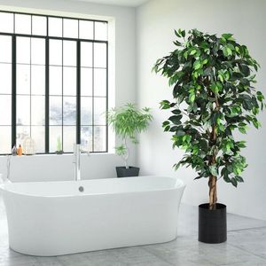 Albero di Ficus Artificiale in Seta di 1,8 Metri, Elegante Prodotto Decorativo per Interni - Product Image 6