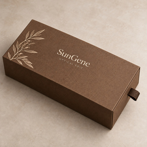 Caja de Embalaje Personalizada para Gafas de Sol con Impresión Marrón Tabaco y Cinta de Cierre - Product Image 3