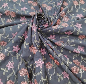 Tissu en Chiffon Brodé Malty Dobby 100% Polyester Respirant Écologique pour Mariage, Couleurs Personnalisées, Fournisseur Textile Export - Product Image 2