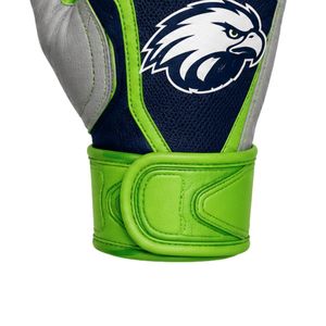 Lime Green & Navy Blue American Football Performance <b>Gloves</b> <b>with</b> Enhanced Sticky Palm for Adult Football Players - Product Image 3