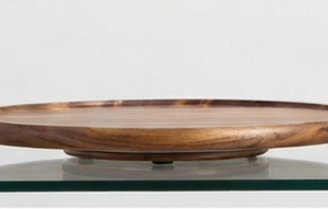 Plateau tournant rond en bois de qualité supérieure, fait main, pour le rangement des ustensiles de cuisine, élégant accessoire pour la maison - Product Image 4
