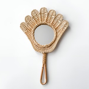 Beautiful rattan handheld <b>mirror</b> wholesale price hand <b>mirrors</b> with custom brand logo support - Product Image 3