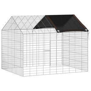 Cage à lapin en acier galvanisé argenté 400 x 78 x 78 cm pour animaux de compagnie - Product Image 2