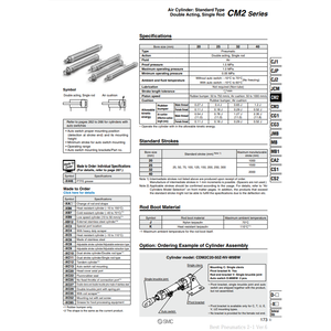กระบอกลมนิวเมติก SMC CDM2BZ32-50Z ชิ้นส่วนนิวเมติก - Product Image 3
