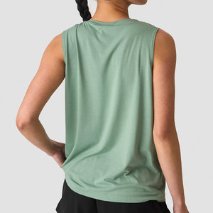 Ladies Wholesale Custom Blank Training Gym Clothes Manufacturer Longline <b>Loose</b> Fit Fitness Wear Sleeveless <b>Tank</b> <b>Top</b> - Product Image 5
