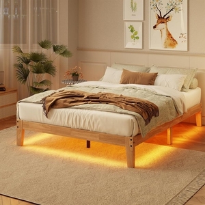 Lit king size en bois massif, fait main, de luxe, avec pied de lit, meubles de chambre à coucher en bois, sculpté à la main, qualité supérieure - Product Image 1