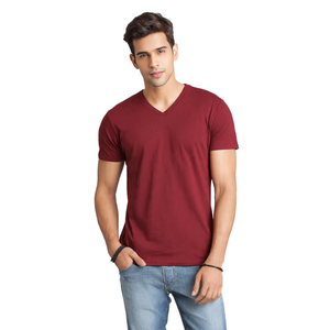 T-shirt à manches courtes et col en V pour homme, 100% polyester coton, t-shirts d'été pour homme, vente en gros, t-shirts légers pour homme - Product Image 3