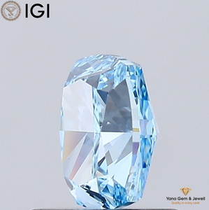 Diamante de Laboratorio CVD de Corte Cuadrado Cojín, 1.01 Quilates, Certificado IGI, Color Azul Intenso, Claridad VVS2, Ideal como Centro de Atención - Product Image 3