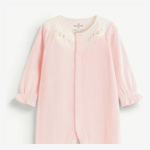 Mameluco de Algodón Jacquard Ajustado para Bebé, Manga Larga con Broches para Recién Nacida, ODM Vietnam - Product Image 3