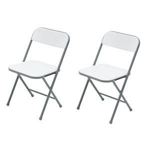 Confezione da 2 sedie pieghevoli in resina bianca per soggiorno - Product Image 1