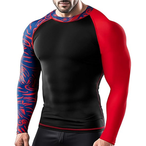 Chemise de compression à manches longues pour homme, imprimé graphique, protection UV, séchage rapide, logo personnalisé, fournisseur OEM - Product Image 1