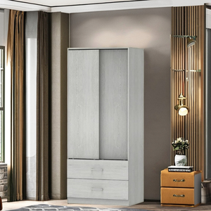 ตู้เสื้อผ้าบานเลื่อนดีไซน์ทันสมัย ทำจากไม้ ผลิตในมาเลเซีย สำหรับเก็บเสื้อผ้า ห้องนั่งเล่น ห้องทำงาน ห้องรับประทานอาหาร 2 ประตู - Product Image 1