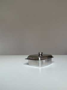 Vintage Stainless Steel Butter Dish | Mid-Century Modern <b>Kitchen</b> Storage Holder - Product Image 5