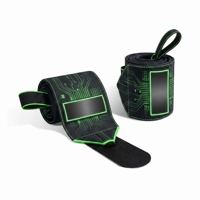 Bandes de poignet de powerlifting imprimées par sublimation, fermeture auto-agrippante robuste, boucle élastique renforcée haute tension pour le pouce – Durables