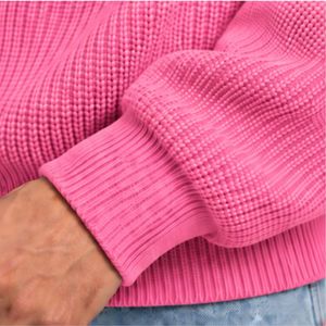 Bright <b>Pink</b> <b>Mens</b> Oversized Crewneck Sweatshirt Long Sleeve Casual Pullover Loose Fit Streetwear Winter Fashion Cotton <b>Jumper</b> Top - Product Image 6