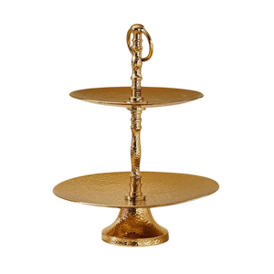 Two Tier Stainless Steel Cake Stand <b>Round</b> Dessert Display <b>Tray</b> For Party Cupcake Serving Home Decor & Organization - Product Image 6