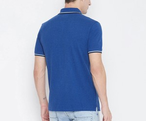 เสื้อเชิ้ตแขนสั้นผู้ชาย คอปกคลาสสิก ผ้าฝ้าย 100% ระบายอากาศได้ดี พิมพ์ลายลำลอง รับผลิตตามแบบ (OEM) ขายส่ง สีน้ำเงิน - Product Image 5