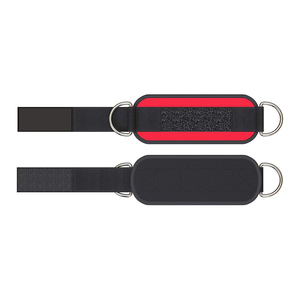 Gym Weight Lifting Neoprene Red And Black Nylon Hook And Loop Cotton Material <b>Adjustable</b> <b>Strap</b> OEM Design <b>Straps</b> Ankle Support - Product Image 4
