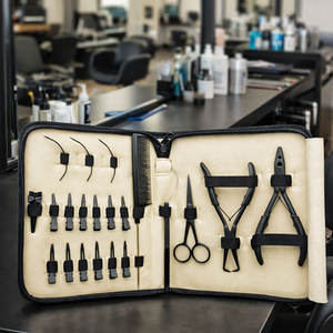 Kit d'outils pour extensions capillaires avec aiguille à boucle, ciseaux, pinces et pince à micro-anneaux pour usage professionnel, prix usine OEM - Product Image 4