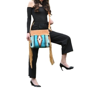 2025 Designer Eco-Friendly Bohemian Women's Winter Travel Leather Crossbody <b>Handbag</b> Durable <b>Nylon</b> Canvas Lining Open Closure - Product Image 3