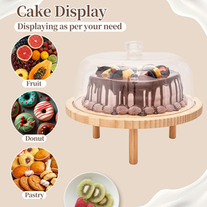 Round Glass <b>Cake</b> <b>Stand</b> With Elegant Pedestal BASE Perfect For Dessert Table Display Wedding Reception Birthday Party - Product Image 5
