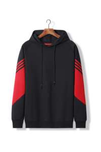 Sudadera con Capucha Extra Grande para Hombre, Diseño Color Block, Estilo Casual, Tejido de Algodón, Color Blanco Beige, Estilo Otoñal - Product Image 4