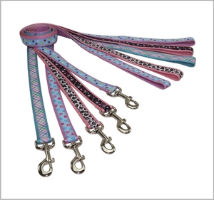 Laisse pour chien en nylon tendance, motif géométrique abstrait, boucle de fermeture durable, boutons à clous métalliques pour chiens, chats, lapins - Product Image 1