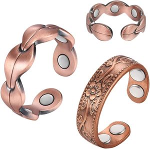 Bracelet magnétique artisanal en métaux mélangés pour le bien-être, bracelet magnétique thérapeutique avec design tressé - Product Image 5