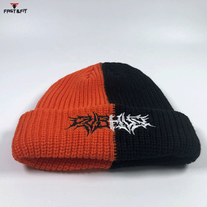 New Design Autumn Winter High Quality 100% Cotton Unisex Breathable Waterproof Fleece Fabric 3D Embroidery <b>Light</b> Weight <b>Beanie</b> - Product Image 3