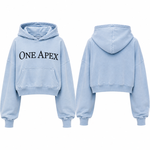 เสื้อฮู้ดดี้โอเวอร์ไซส์สำหรับผู้หญิง ONE APEX รุ่นพรีเมียม ผ้าฝ้ายหนานุ่ม ระบายอากาศได้ดี สีฟ้าอ่อน เหมาะสำหรับฤดูหนาว - Product Image 3