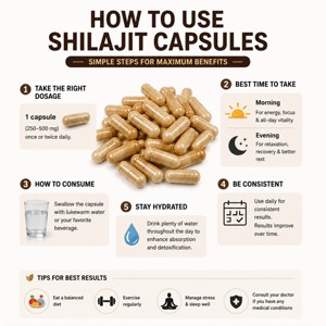 Capsules de Shilajit Pur d'Origine Montagneuse, 60 Comprimés, Formule Minérale Naturelle avec 500mg de Shilajit par Portion pour le Soutien Énergétique - Product Image 4