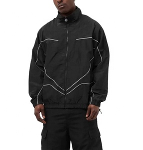 Veste coupe-vent en nylon personnalisée, fermeture éclair, imperméable, légère, pour homme, veste de course en nylon, veste à capuche pour l'extérieur - Product Image 1