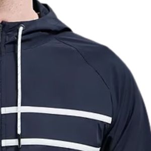 Lightweight Stripe Windbreaker Shell <b>Jacket</b> Full Zip Outdoor Sportswear Casual Training <b>Running</b> <b>Jacket</b> Water Resistant - Product Image 5