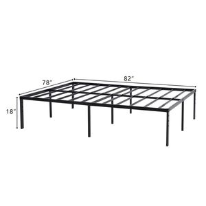 Struttura Letto in Ferro Semplice e Base 208,2 x 198 x 45,7 cm, Letto in Metallo Nero Altezza 46 cm per Hotel, Scuola, Camera da Letto, Appartamento, Soggiorno - Product Image 4