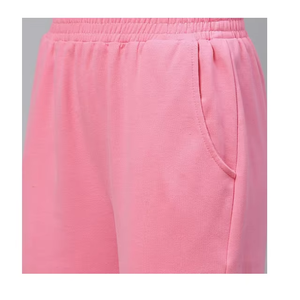 Conjunto Deportivo de Algodón Rosa para Mujer, Pantalones Largos con Bolsillos Laterales, Cuello Redondo, Corte Holgado, Ropa Casual de Otoño - Product Image 5