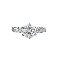 Anillo de Moissanita de Plata Esterlina 925, Anillo de Compromiso, Anillo de Boda, Regalo de Aniversario, Anillo de Promesa para Mujer - Product Image 6