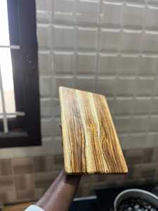 Planche à découper en teck massif, faite à la main, en bois dur, avec grain naturel, pour la cuisine, la maison, le café et le restaurant - Product Image 3