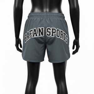 Short de bain femme 120 GSM en microfibre de polyester à séchage rapide, gris anthracite, avec logo brodé personnalisé, short de plage pour femme - Product Image 2