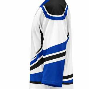 Jersey de Hockey sobre Hielo Unisex de Manga Larga, 100% Poliéster, Cuello en V con Cordones, Transpirable, Ligero, Absorbe la Humedad, con Transferencia de Calor, Deportivo - Product Image 3