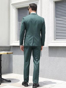 Costume homme slim fit pour mariage, bal de promo, soirée ou affaires, veste à revers cranté et pantalon, fermeture à un bouton - Product Image 5